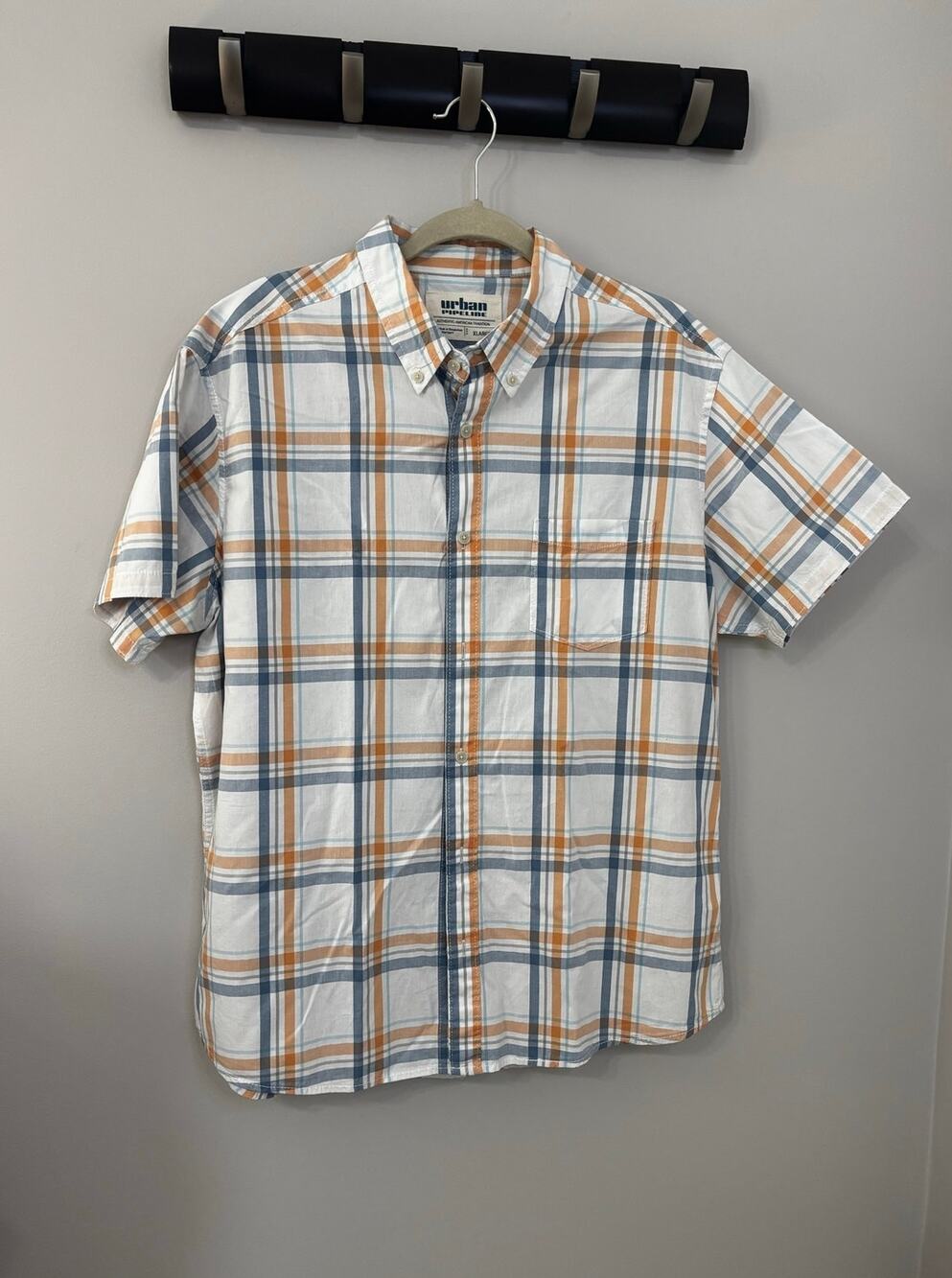 EUC Urban Pipeline short sleeve button up, 100% cotton men's shirt, size XL